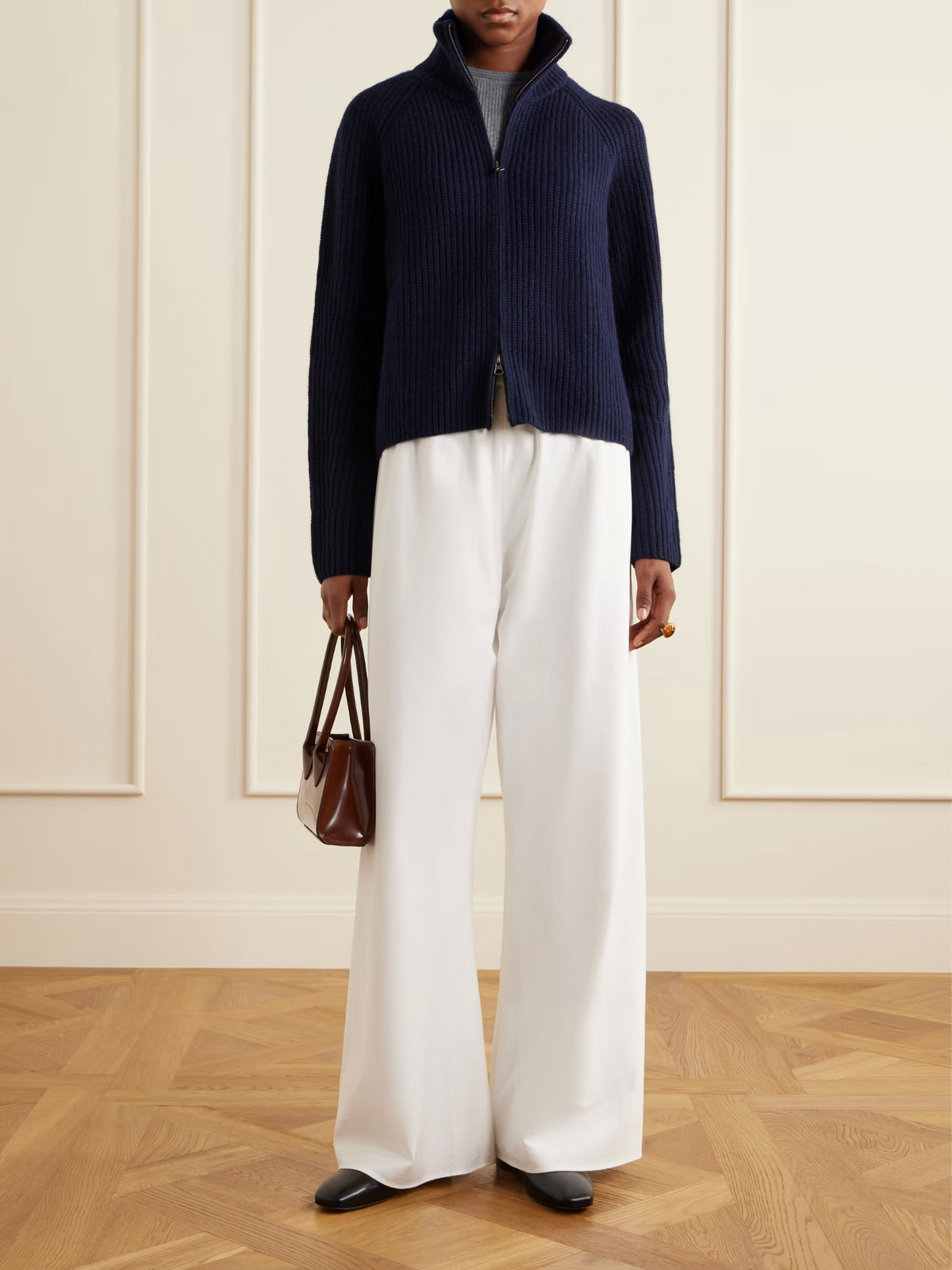 Sadie ribbed cashmere cardigan