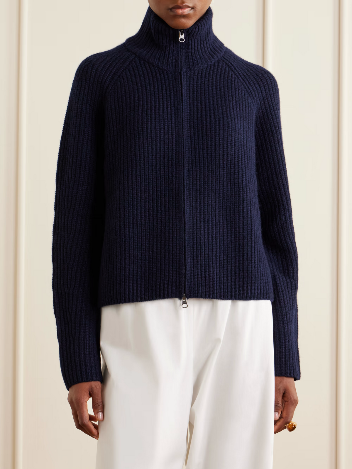 Sadie ribbed cashmere cardigan